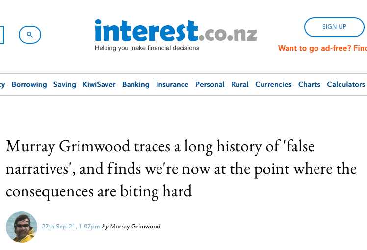 Screenshot of Grimwood's interest.co.nz article header from 27th of September 2021.